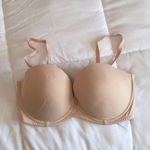 Beige bra with adjustable straps & extra clear set
